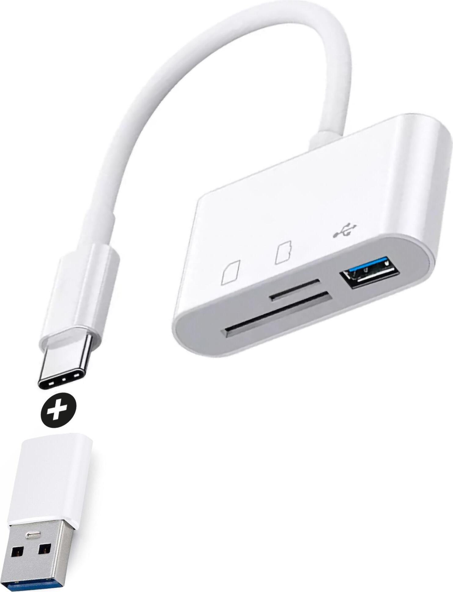 Rolio SD Kartenleser - All In One USB 3.0 und USB C Speicherkartenleser - SD/TF/USB 3.0 Kartenleser - Inklusive Konverter RA-02