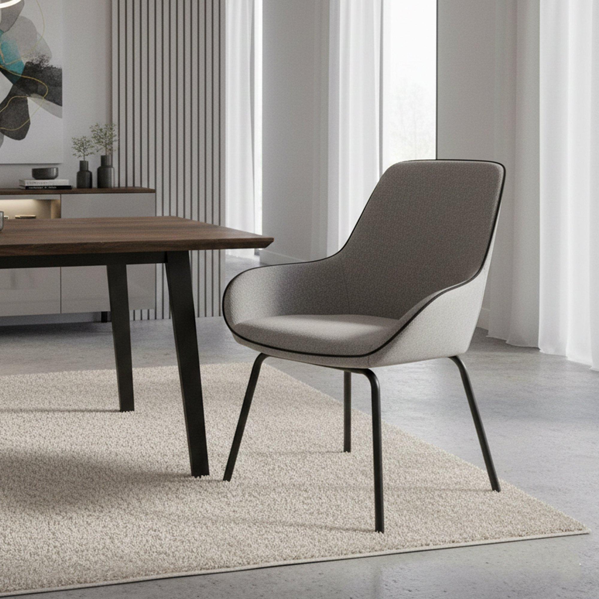 Dmora Bürostuhl Dglionn, Bürostühle für Wartezimmer, Ergonomischer Wartezimmerstuhl, 66x59h90 cm, Grau