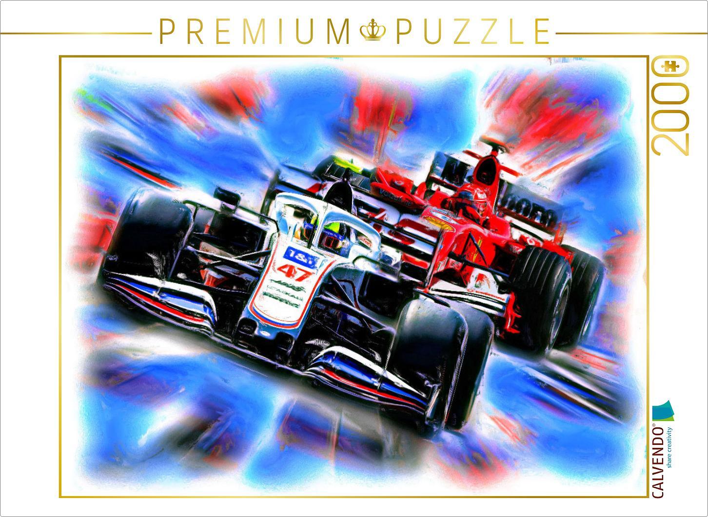 CALVENDO Puzzle Mick Schumacher und Vater Michael "Schumi" Schumacher | 2000 Teile Lege-Größe 90x67cm Foto-Puzzle für glückliche Stunden