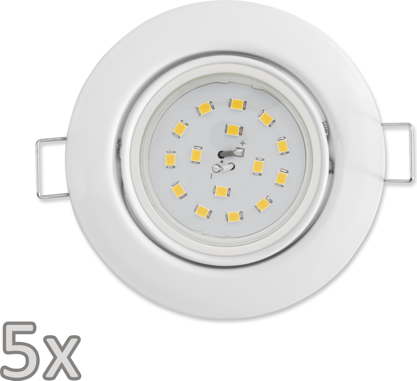 Einbauleuchten-Set McShine, 5xRahmen, 5xLED-Strahler, 5W, 400lm, 230V, weiß 1452958