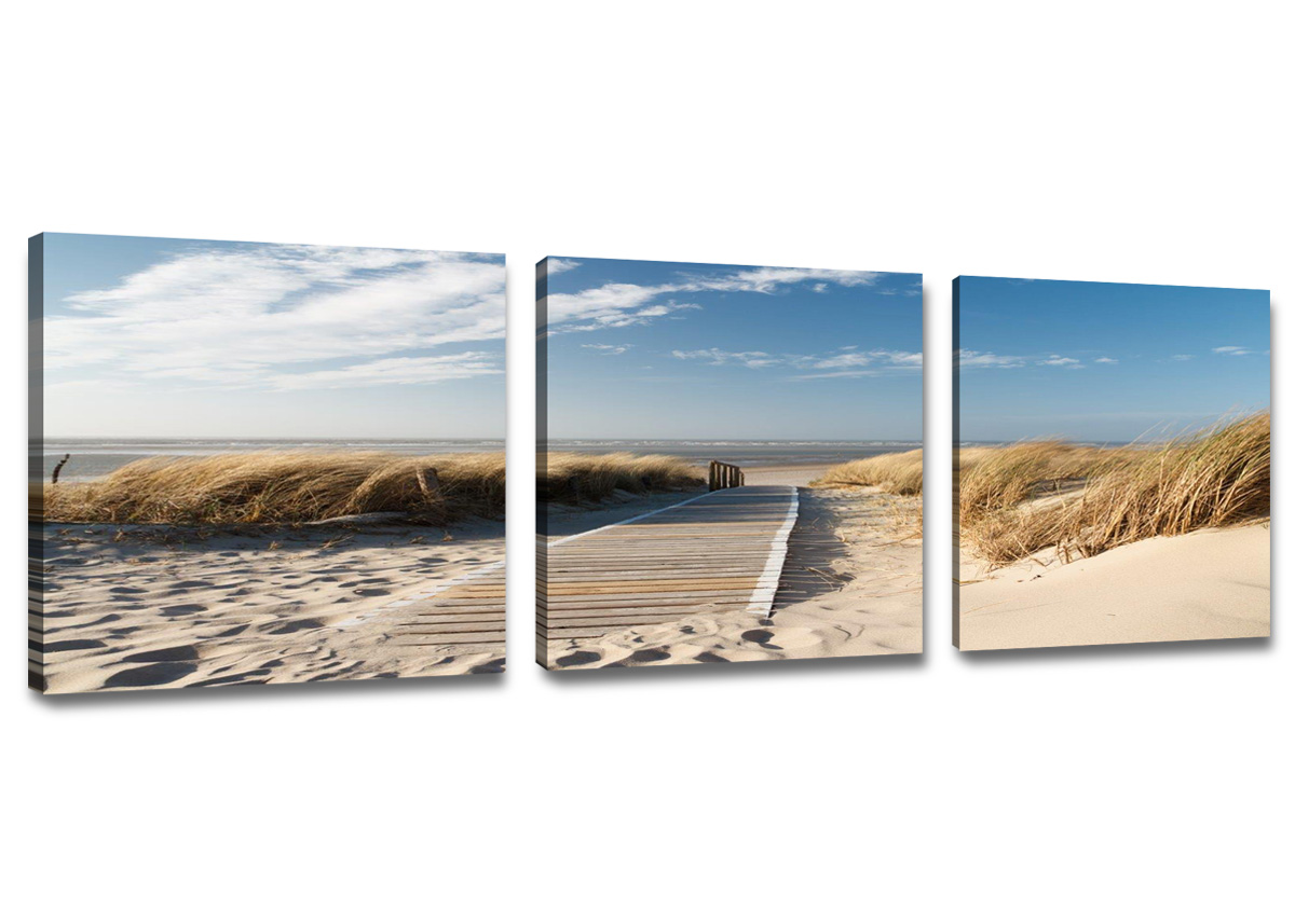 200 x 100 cm Bilder Leinwand Strand auf Rahmen Wandbild Bild 6302 