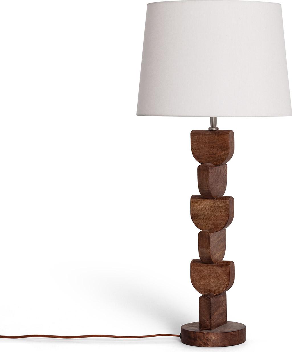 Tischlampe aus Holz Dagmar ILUZZIA Weiß