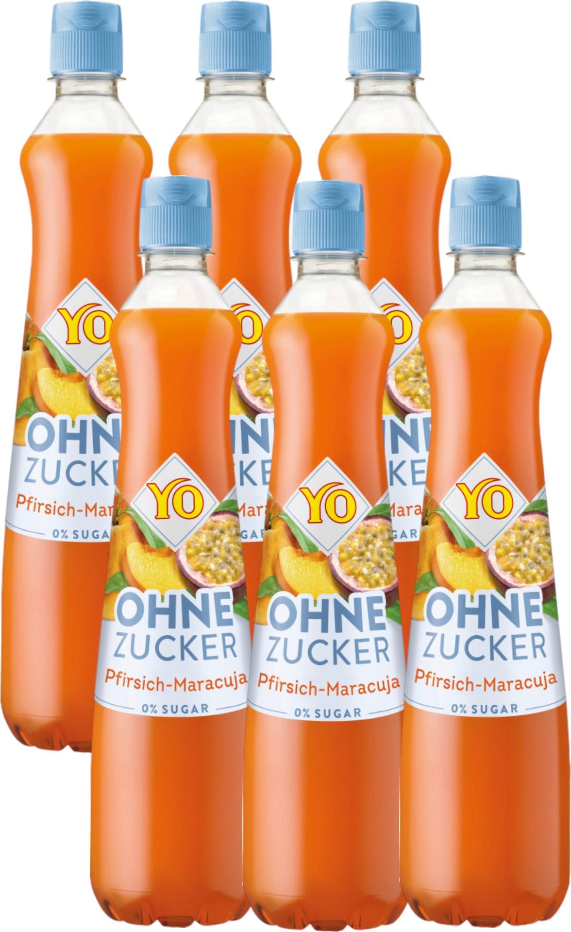 YO Sirup Pfirsich-Maracuja 0 % Zucker 700 ml (6er Pack)