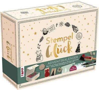 Adventný kalendár s pečiatkou Šťastie. Viac ako 24 pečiatok, návod na použitie a príslušenstvo