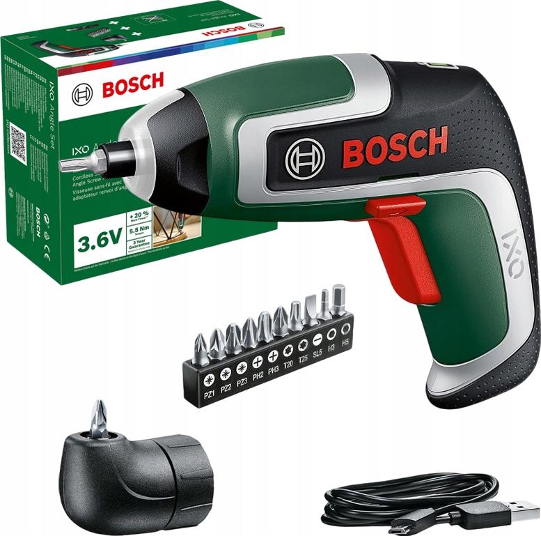Akumulátorový Skrutkovač Bosch Ixo 7 Led 360° Sada 10 Bitov Uhlový Adaptér