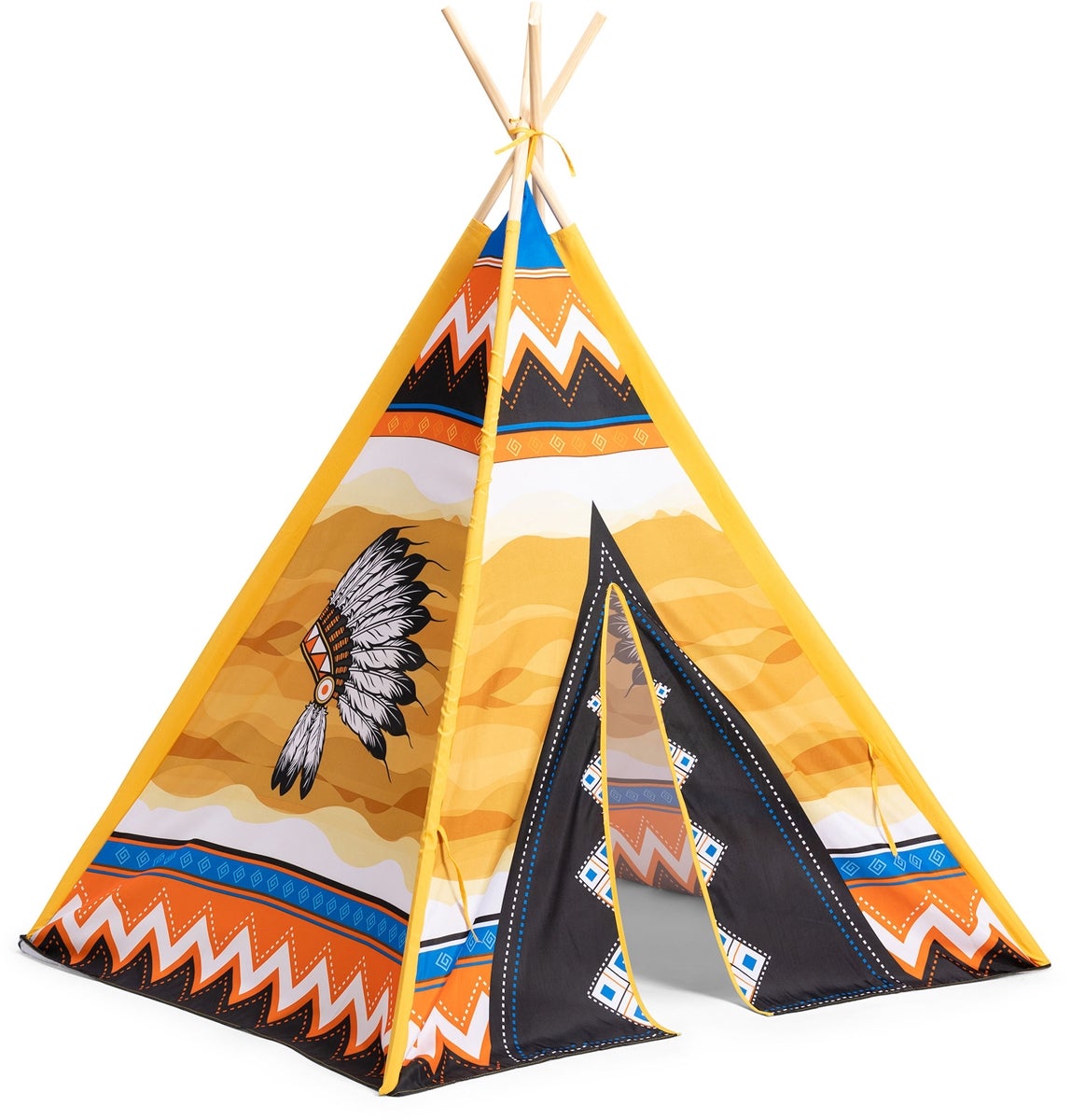 Tipi Spielzelt Zelt Wigwam Kinderzelt 4 Zubehör Indianer 3 Kissen Decke 39 