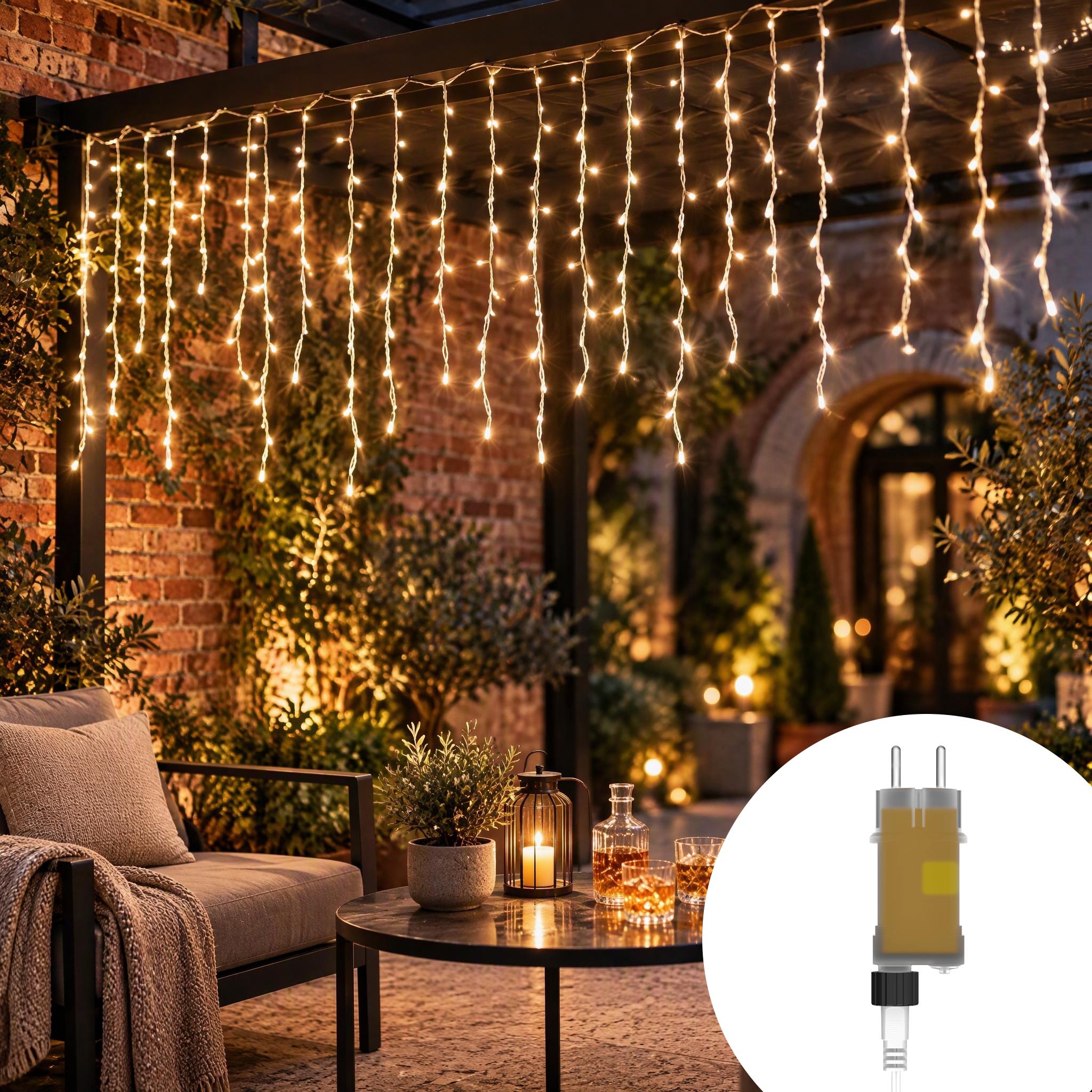 XINZI 15m LED Vorhang Lichterkette – 600 LEDs, lichterkette