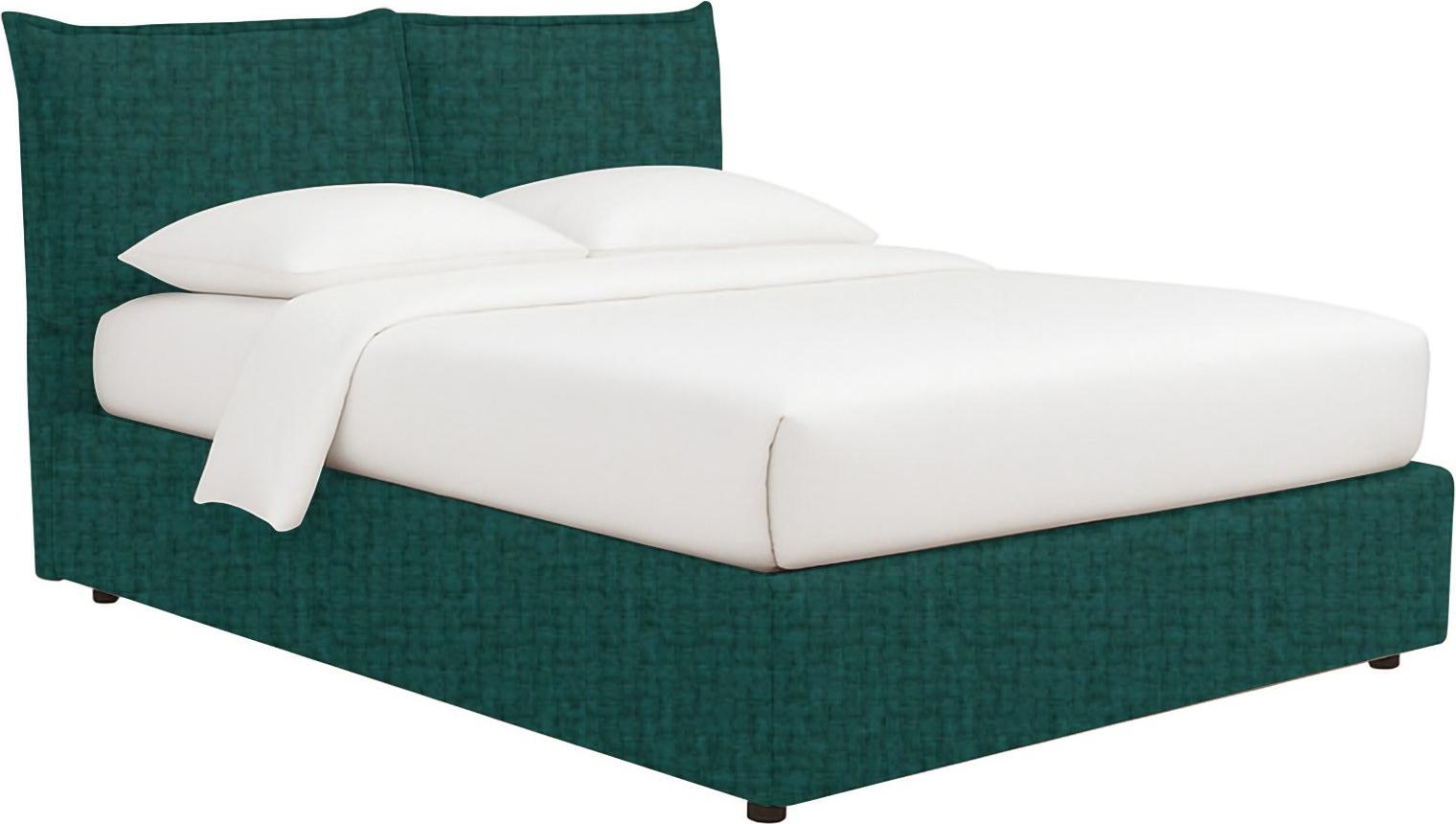 Dmora Bett Halbtor Rabbi Petrolgrün, Abnehmbarer Bezug, Box