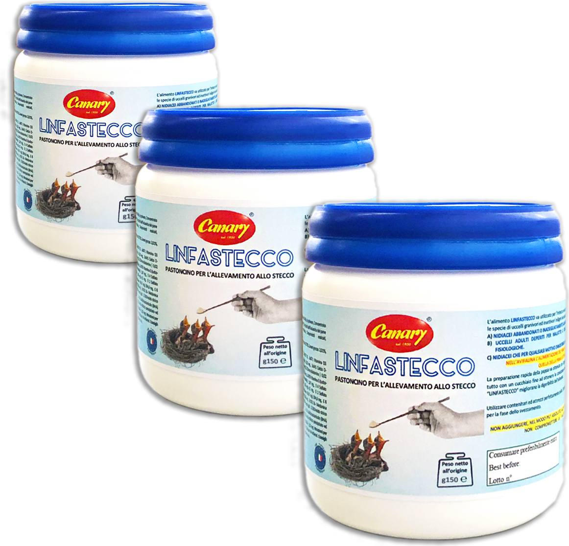 Win2Win Tech Kanarienvogel LinfaStecco 1 Packung 450g Mehlfutter - Futtermehl für Brutvögel - Eifutter für die Zucht am Stiel, Pullusvögel, kleine Brutvögel, 0,450 kg 26358