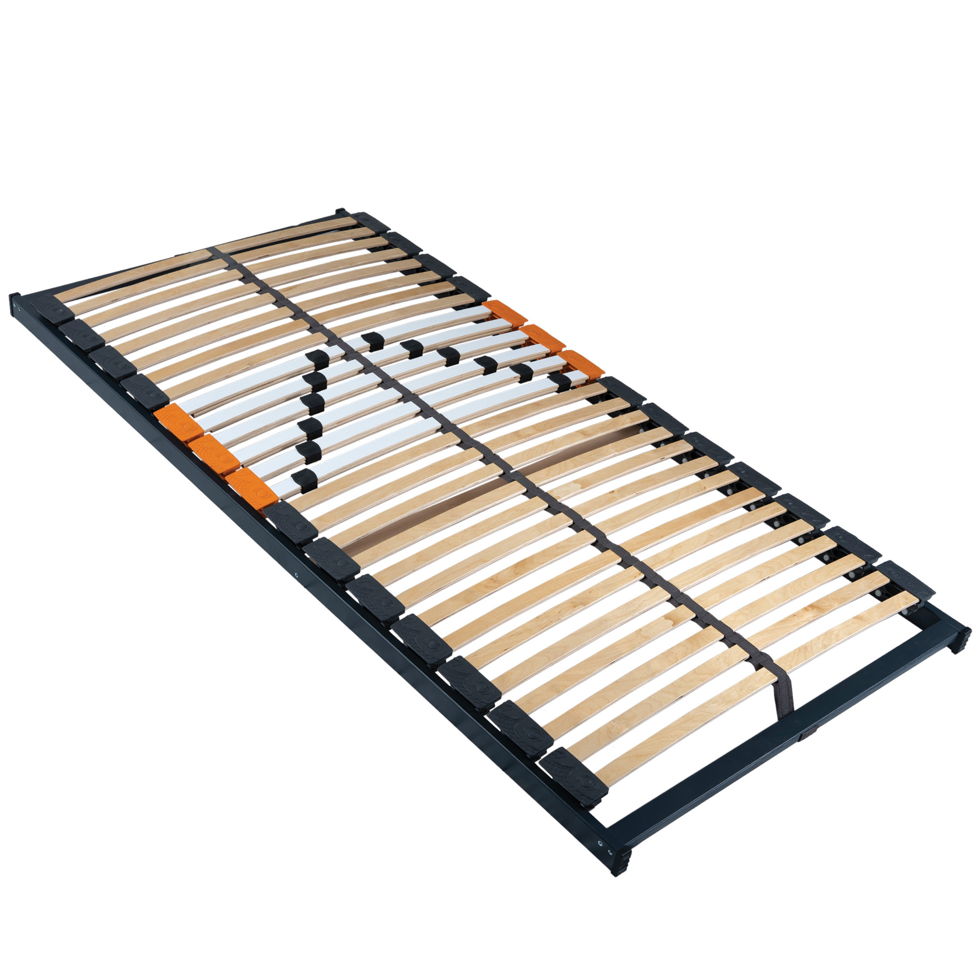 WOODRAM Comfort-Frame Slatted Frame 100 x 200 cm for Bed, High-Quality Bed Frame, 28 Curved Birches, Wooden Slats Comfort-Frame 28
