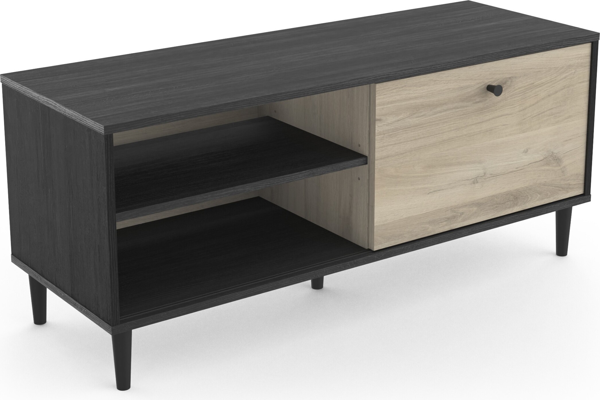 Preisbrecher Lowboard >Arty< in Kohlschwarz/helles Holz - 110,4x47,5x39cm (BxHxT) 110245