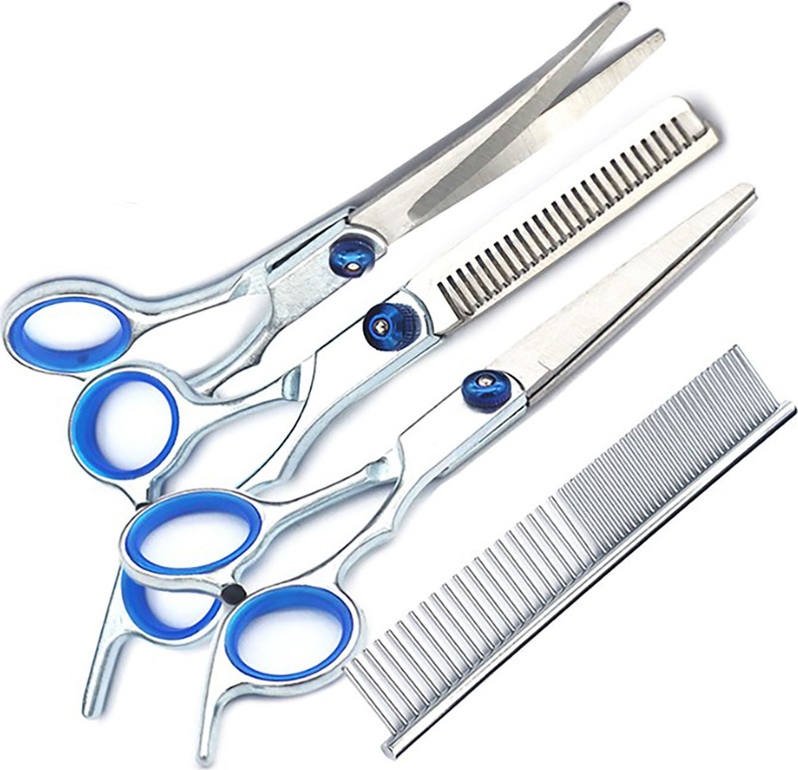 Hundeschere Set 6-tlg Profi - Edelstahl Tierpflege Scheren Mit Kamm