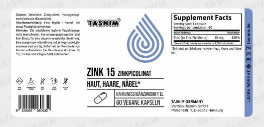 Tasnim - Zinkpicolinat - Zink 15