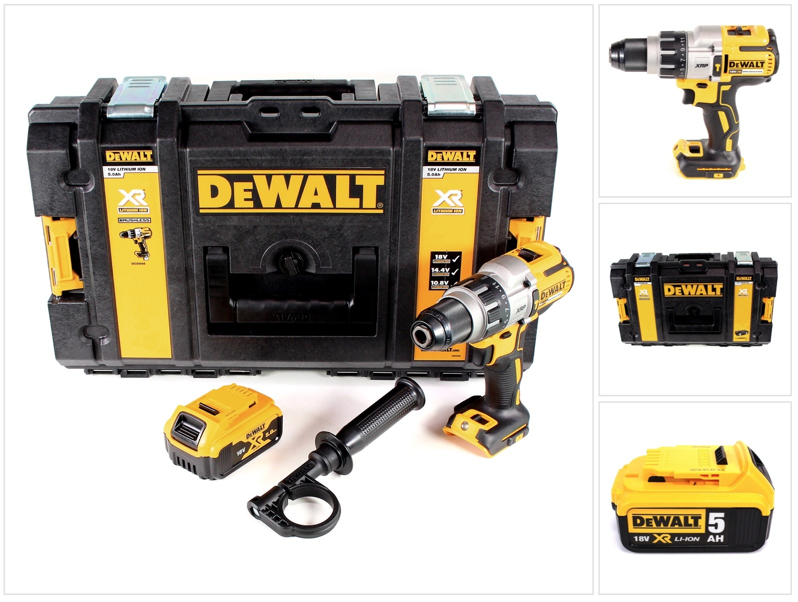 Akumulátorová príklepová vŕtačka DeWalt DCD 996 18V 95Nm Brushless + 1x batéria 5,0Ah + Toughbox - bez nabíjačky