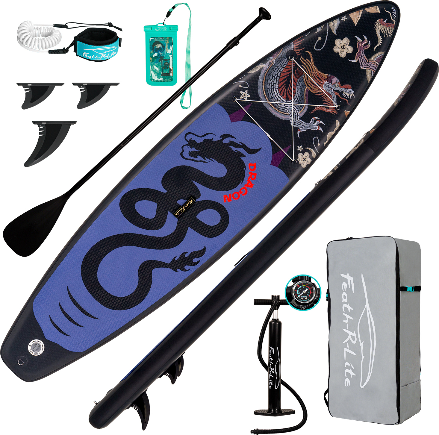 Feath-R-Lite Stand up Paddle Board, SUP Board Set, Stand up Paddle Board, SUP paddle Board, Handpumpe, 335x82x15cm