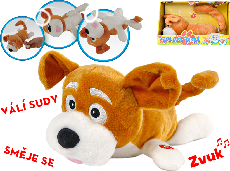 Stofftier Hund Junior 28 cm Plüsch braun/weiß Toys Amsterdam 974238