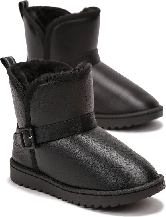 Permani Kinder Winter Schneestiefel, Warm Winterstiefel Jungen Mädchen Winterschuhe, Farbe Schwarz, Gr. 27