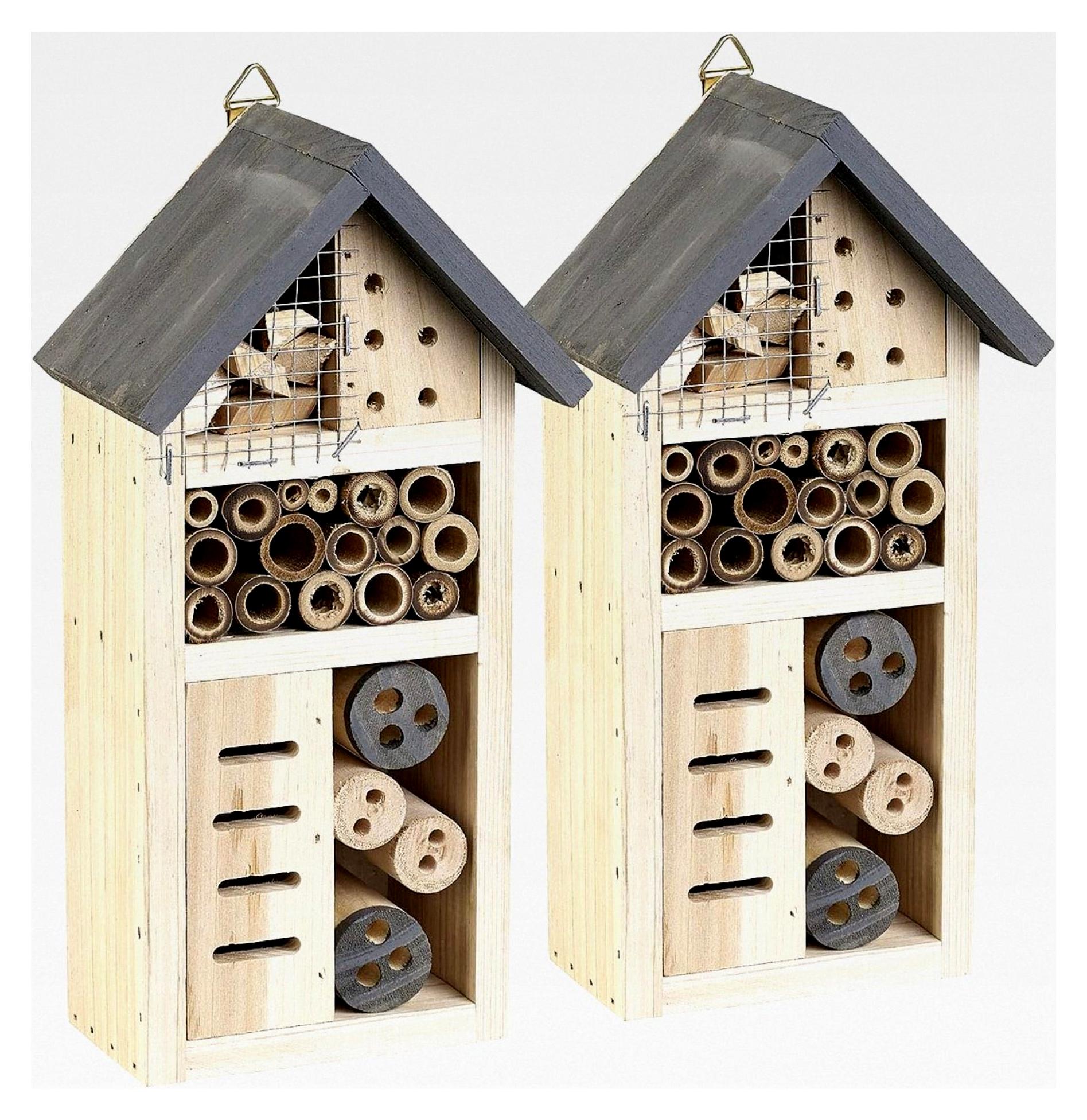Markenlos Insektenhotels: 2er-Set Insektenhotels Linda, Nisthilfe für Nützlinge