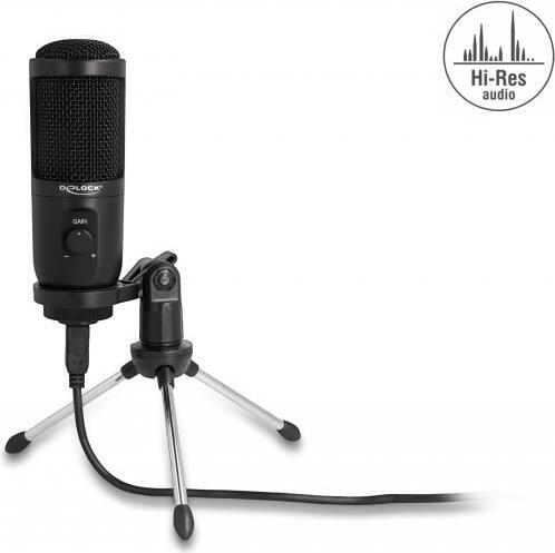 Delock USB kondenzátorový mikrofón so stojanom 24 bit / 192 kHz pre PC a notebook (66832)