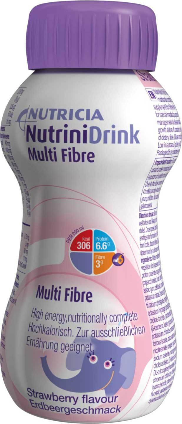 Nutricia Milupa GmbH NutriniDrink Multi Fibre 200ml - Erdbeere 116702