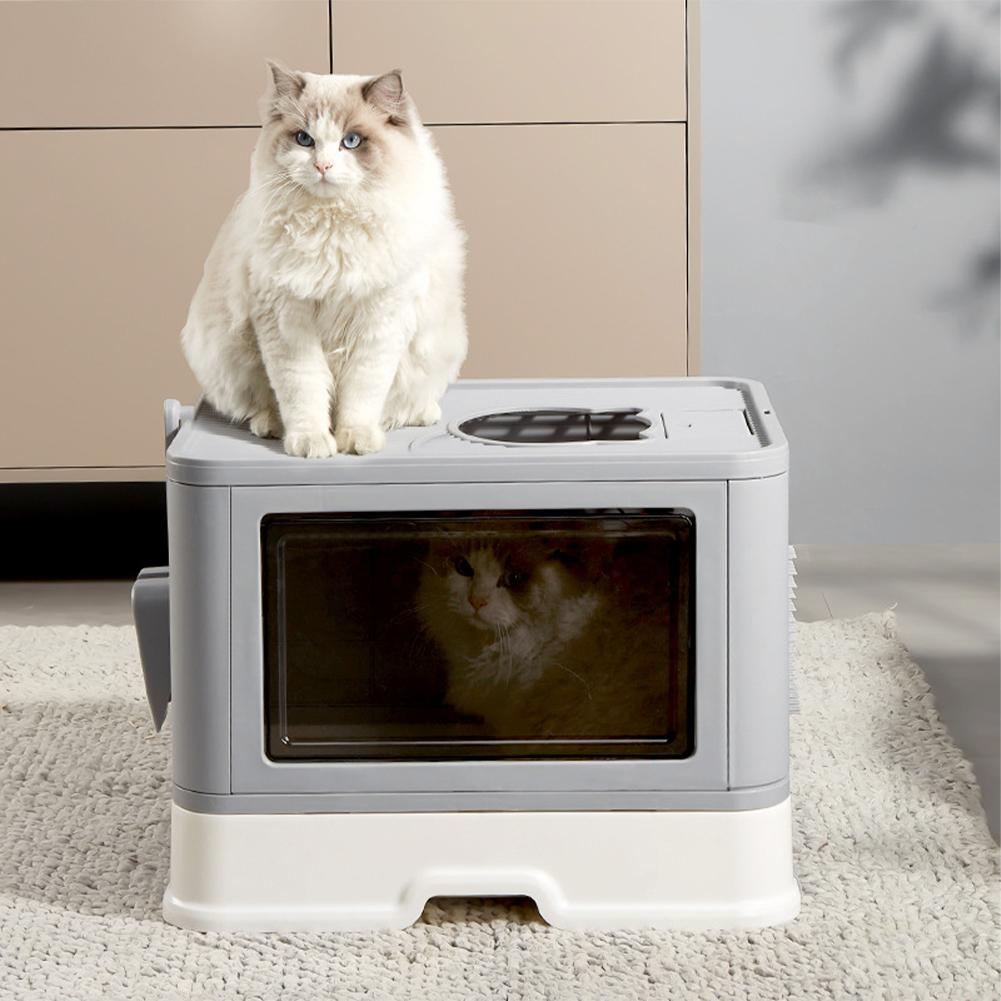 Home Nature Wohnkonzept Katzentoilette Katzenklo XXL mit Hauben Toilette Haubentoilette Katzen WC mit Deckel Cat Litter Box 48x38x36cm HN0083