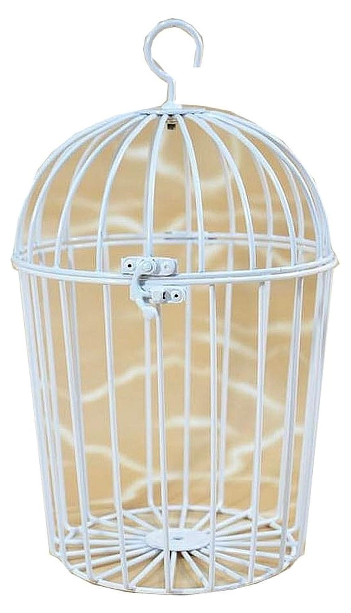 Markenlos Vogelkäfig für Labertiere Weiss Deko Dekoartikel Metallkäfig Labertier Käfig - ohne Labertier