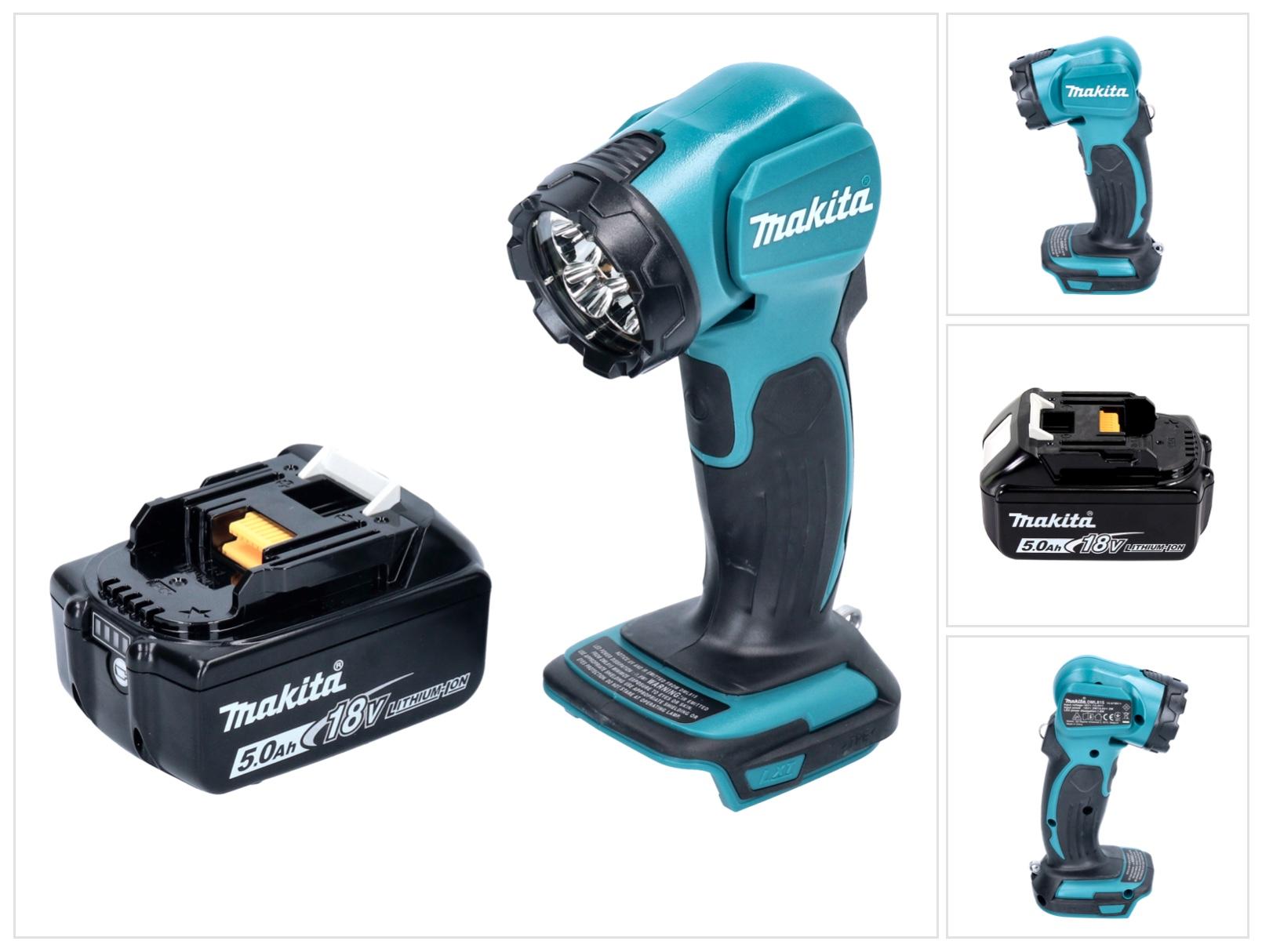 Makita DEADML 815 T1 LED Akku Handleuchte 14,4 - 18 V 160 lm + 1x Akku 5,0 Ah - ohne Ladegerät DEADML815