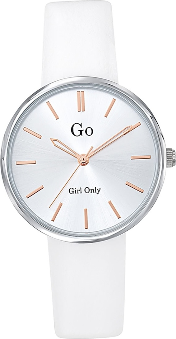 Iba dámske náramkové hodinky Girl Only biele analógové GO s koženým remienkom D2UGO699313
