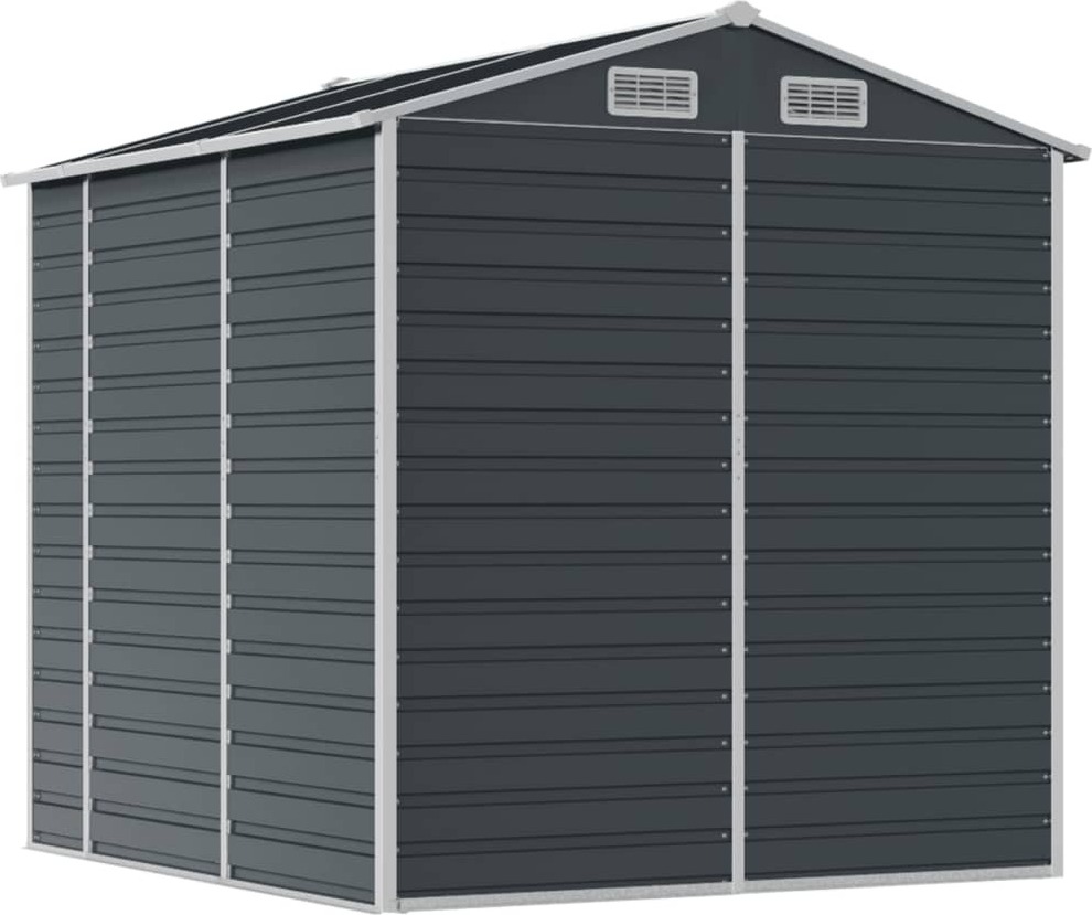 vidaXL Záhradný prístrešok Antracit 191x215x198 cm Pozinkovaná oceľ