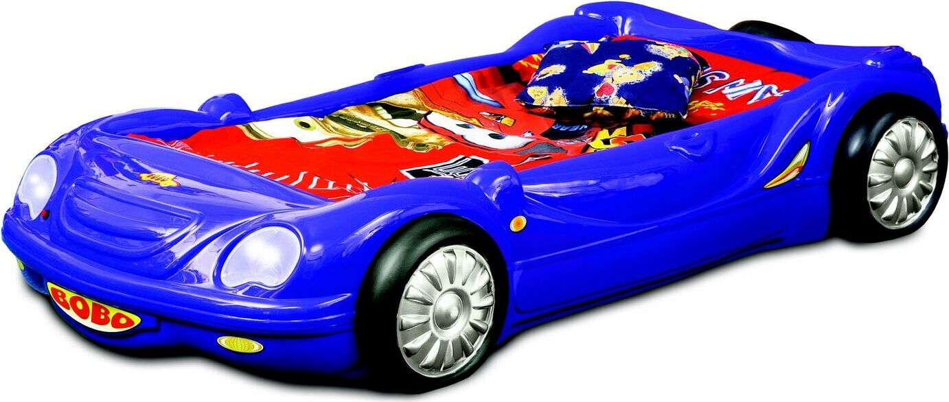 Kinderzimmer Bett Kinderbett Auto Rennbett Design mit Licht Matratze Lattenrost