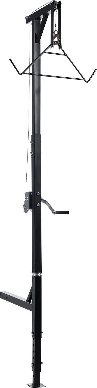 SucceBuy Game Hoist mit Seilwinde & Gambrel, 226,8 kg Tragkraft, Lkw-Wildhebezeug mit 5,08 cm Empfänger, 360-Grad-Schwenkschaft & einstellbarer Höhe, geeignet für Häuten und Reinigen von Wild bei Jagdaktivitäten HXCZDJ-03