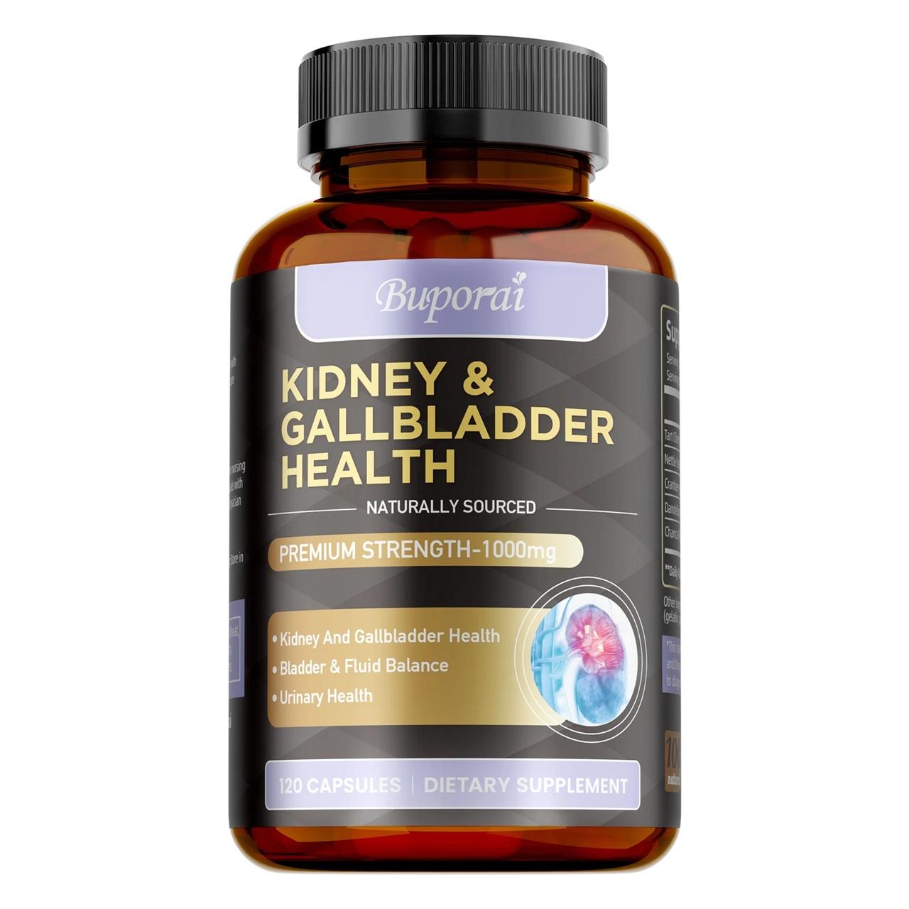 Buporai Kidney & Gallbladder Health 1000mg (120 Kapseln) Nahrungsergänzungsmittel, Nieren, Gallenblase, Entgiftung, Harnwege, Blasengesundheit, Detox
