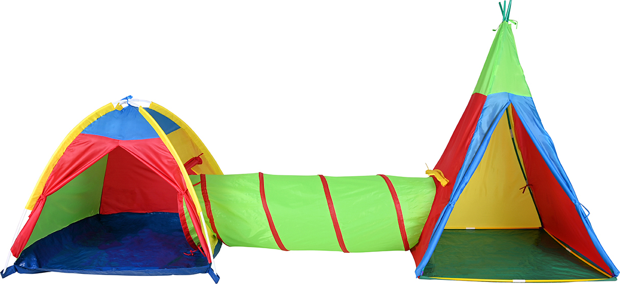 Knorrtoys Zeltstadt De Luxe City - 3 Zelte + Krabbelröhre Für Drinnen & Draußen