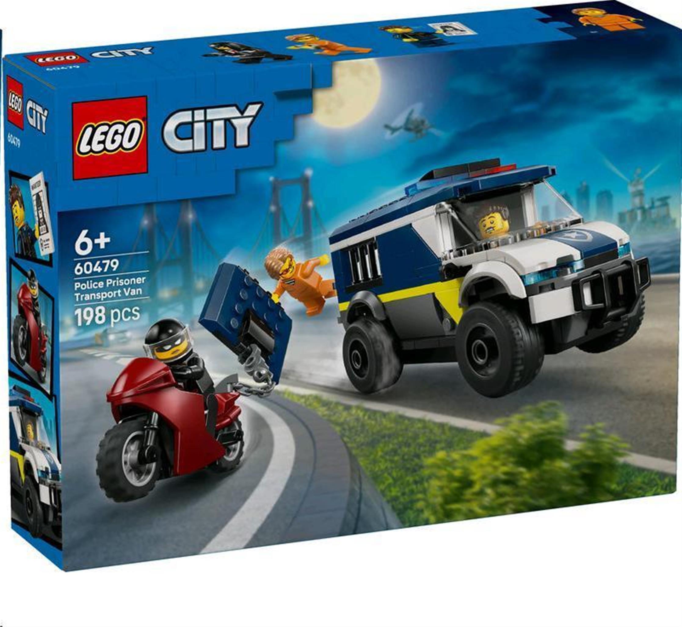 LEGO City Policajná dodávka na prevoz väzňov, Stavebnica, 6 rok / roky, Plast, 198 kusov, 367 g