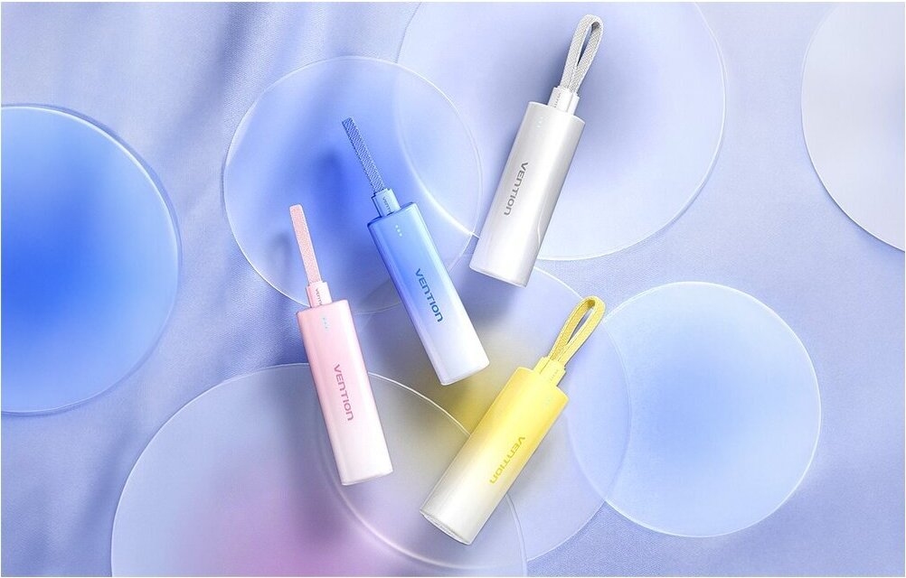 Powerbank 5000mAh Vention FHWY0 20W + USB-C to lightning cable (yellow).