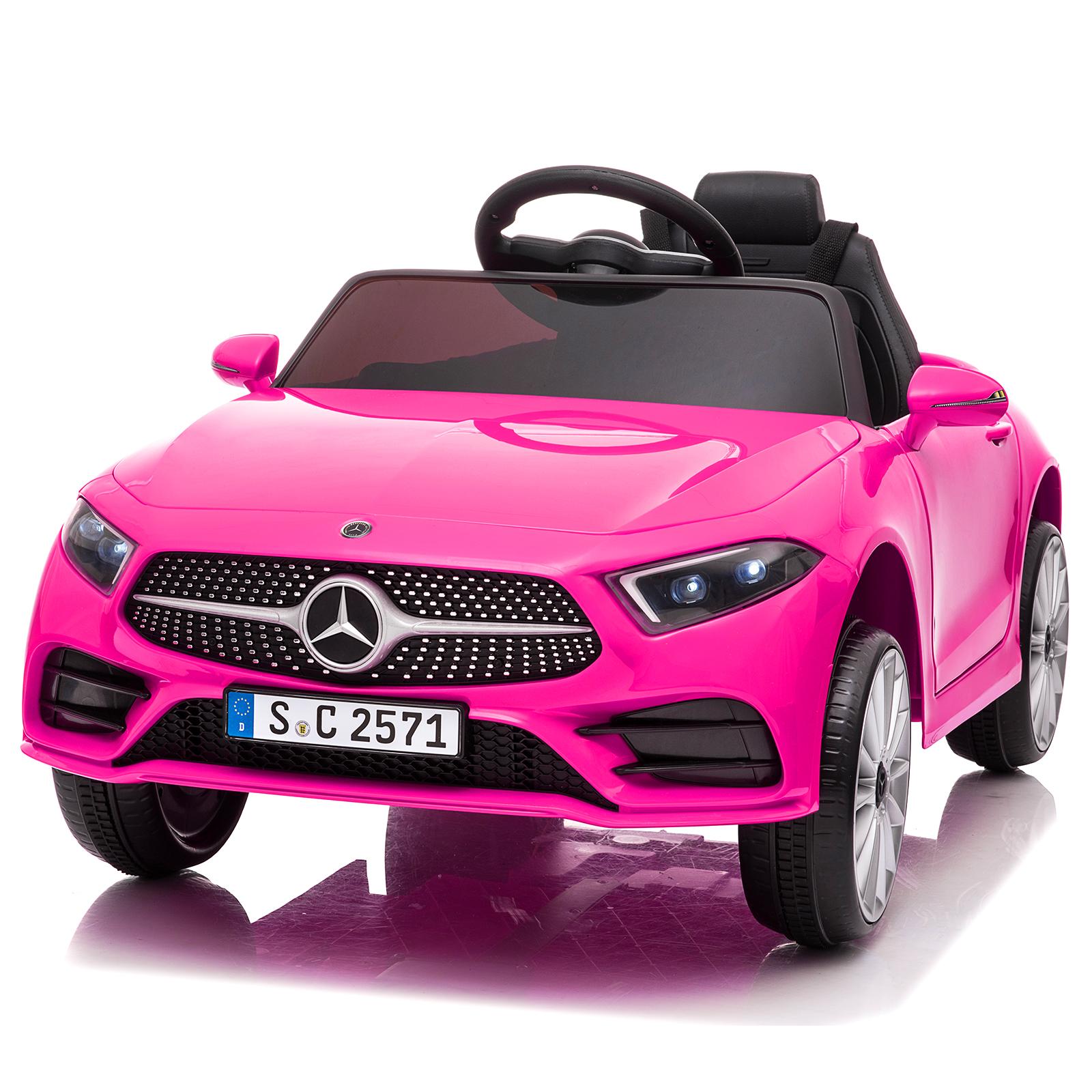 FCH Elektroauto Kinderauto Mercedes-Benz CLS 350, Kinder-Elektroauto mit Fernbedienung ,12V,90*60*40cm,Rosa
