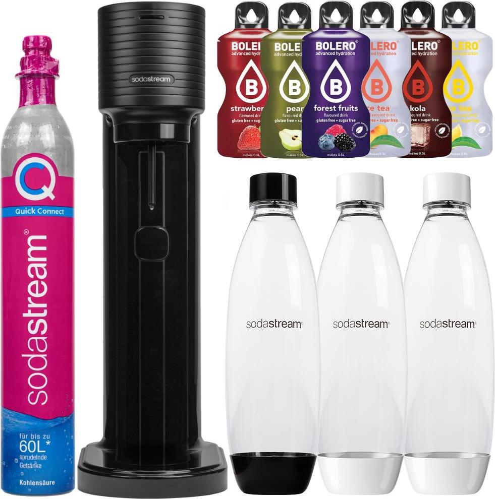 Výrobník perlivej vody SodaStream Gaia Titan + 3 fľaše biela/čierna + Bolero