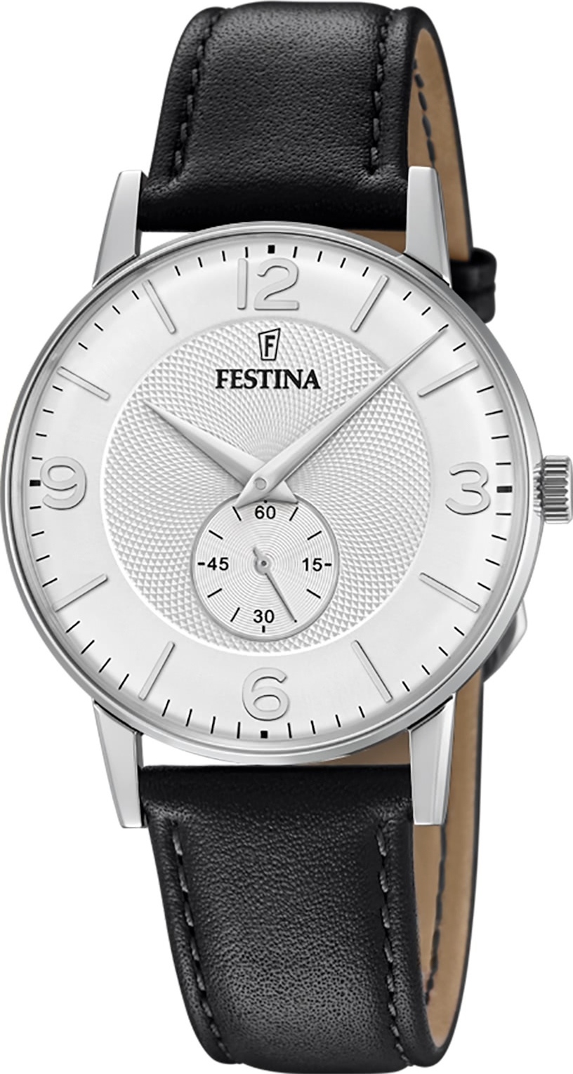 Festina Pánske hodinky Classic F20566/2 náramkové hodinky kožené čierne D2UF20566/2