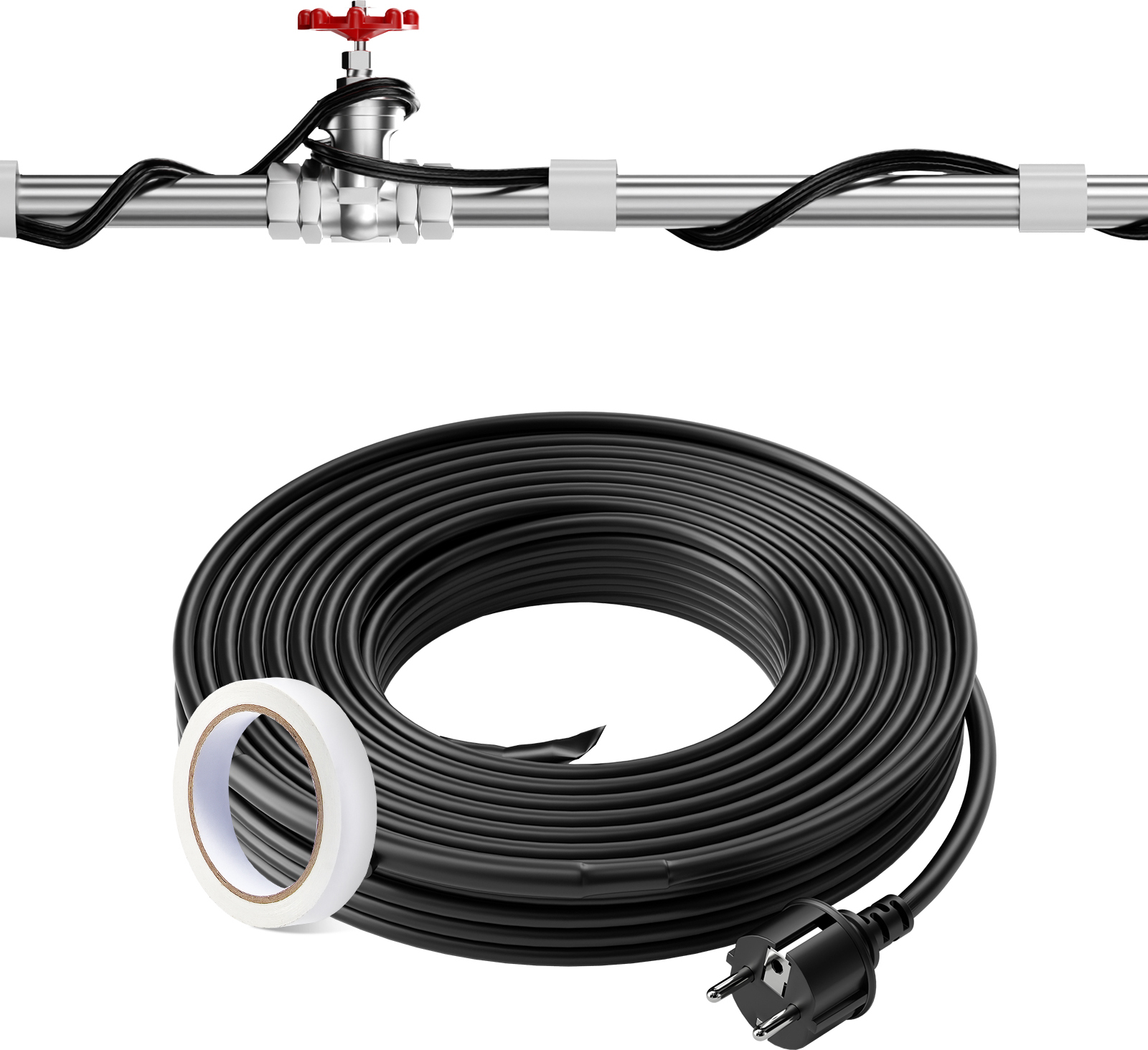 Selbstregulierendes Heizkabel 28W 220V - Rohrheizkabel Für Frostschutz 45cm