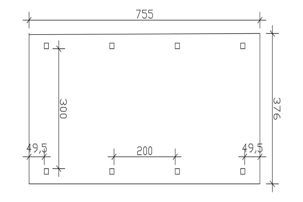 Alpholz Carport Franken 376 x 755 cm S2.3.00099
