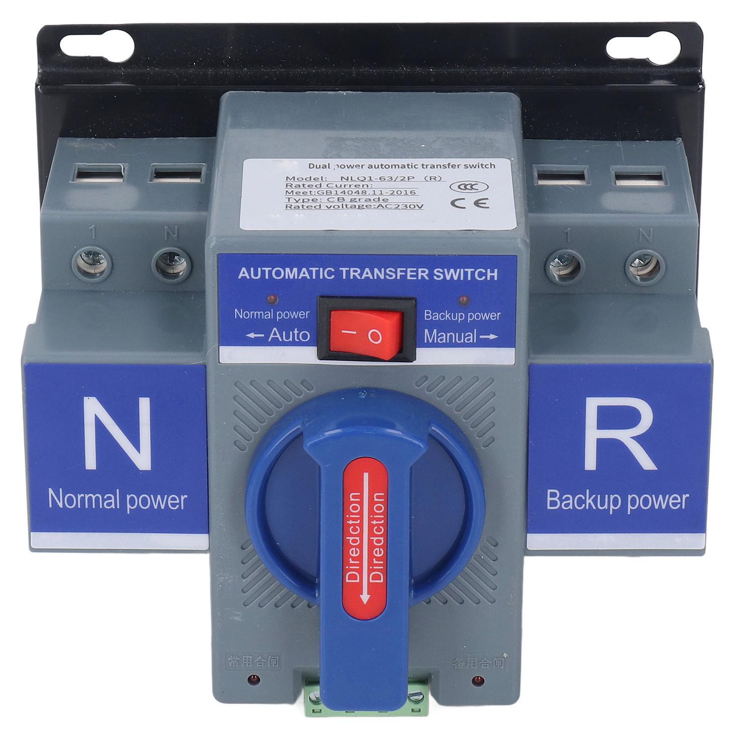 Gistuch Automatischer Transferschalter mit doppelter Leistung, 2P, CB-Typ, Mini-Umschaltung, AC230V, für Haushalts-PV 63A