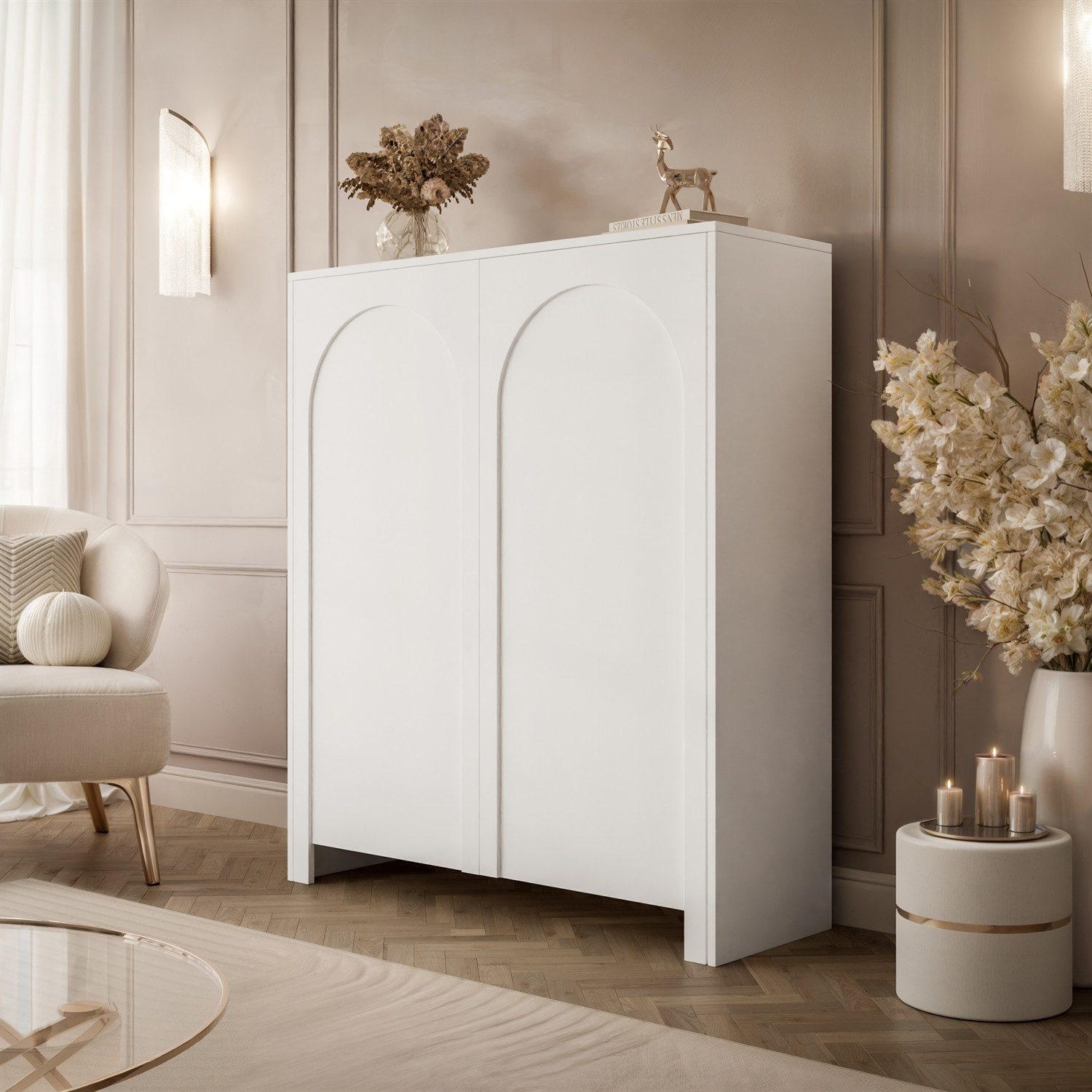 YOURHOUSE24 Sideboard, Hohe Kommode ADRIANA weiß