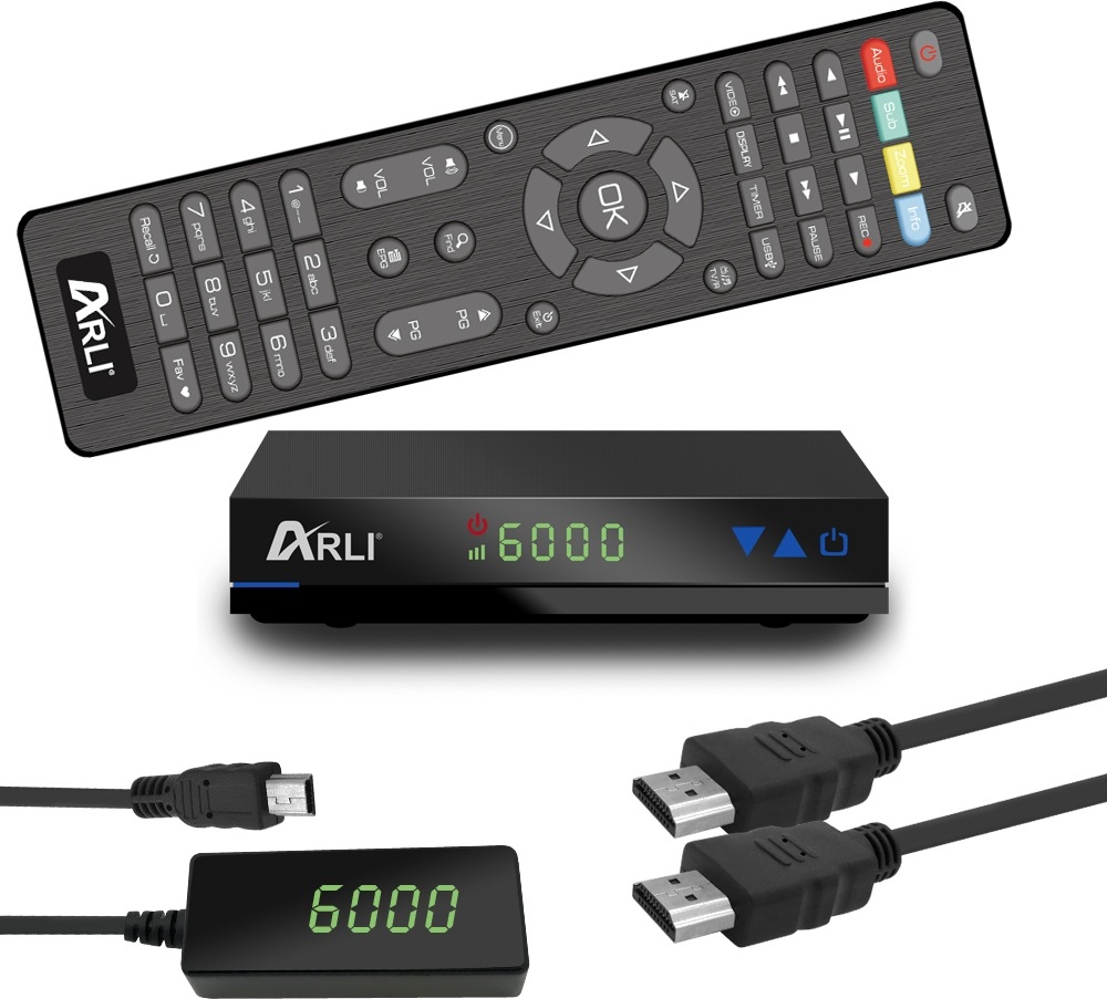 ARLI AH1 HD Sat Receiver – Digitaler DVB-S2 HDTV Satellitenreceiver mit HDMI, Astra, Hotbird & Türksat Kanalliste 1087