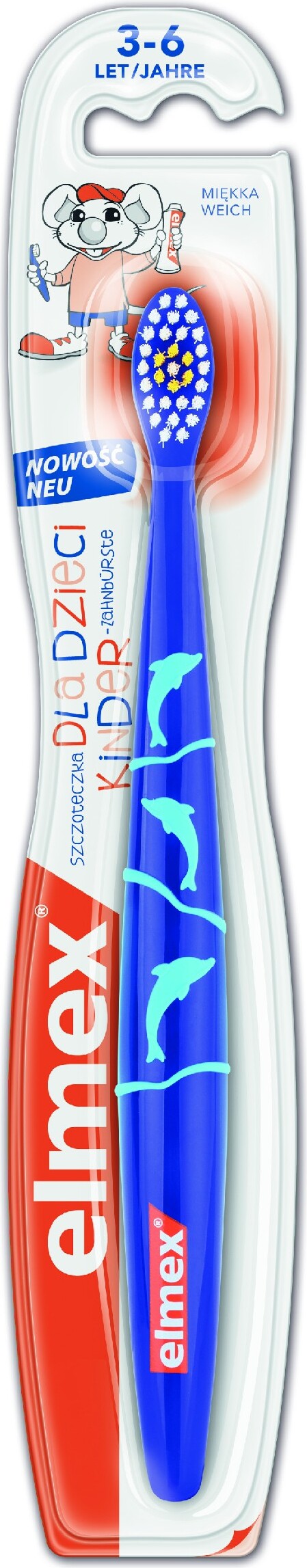 Elmex Kinderzahnbrste 3-6 Jahre, Sanft mit Saugnapf, 1 Stck