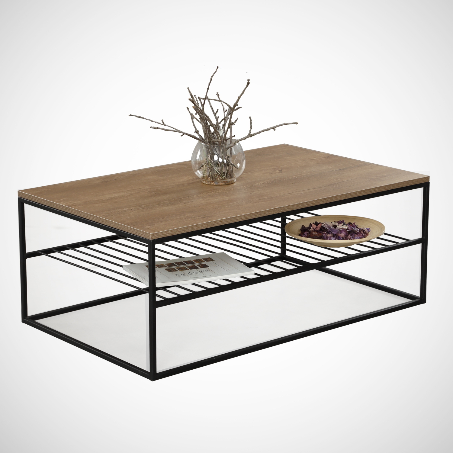 Skye Decor, Etna - Caucasian Oak, Couchtisch, Kaukasische Eiche, 100 % MELAMINBESCHICHTETE SPANPLATTEN, 95 x 55 x 43 cm 801CMY2834