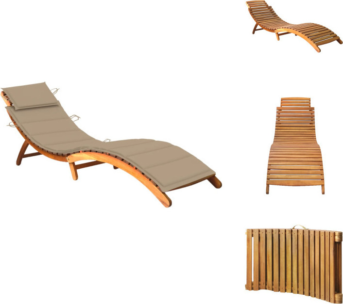 vidaXL Lehátko s vankúšom z masívneho dreva akácie - Lehátka