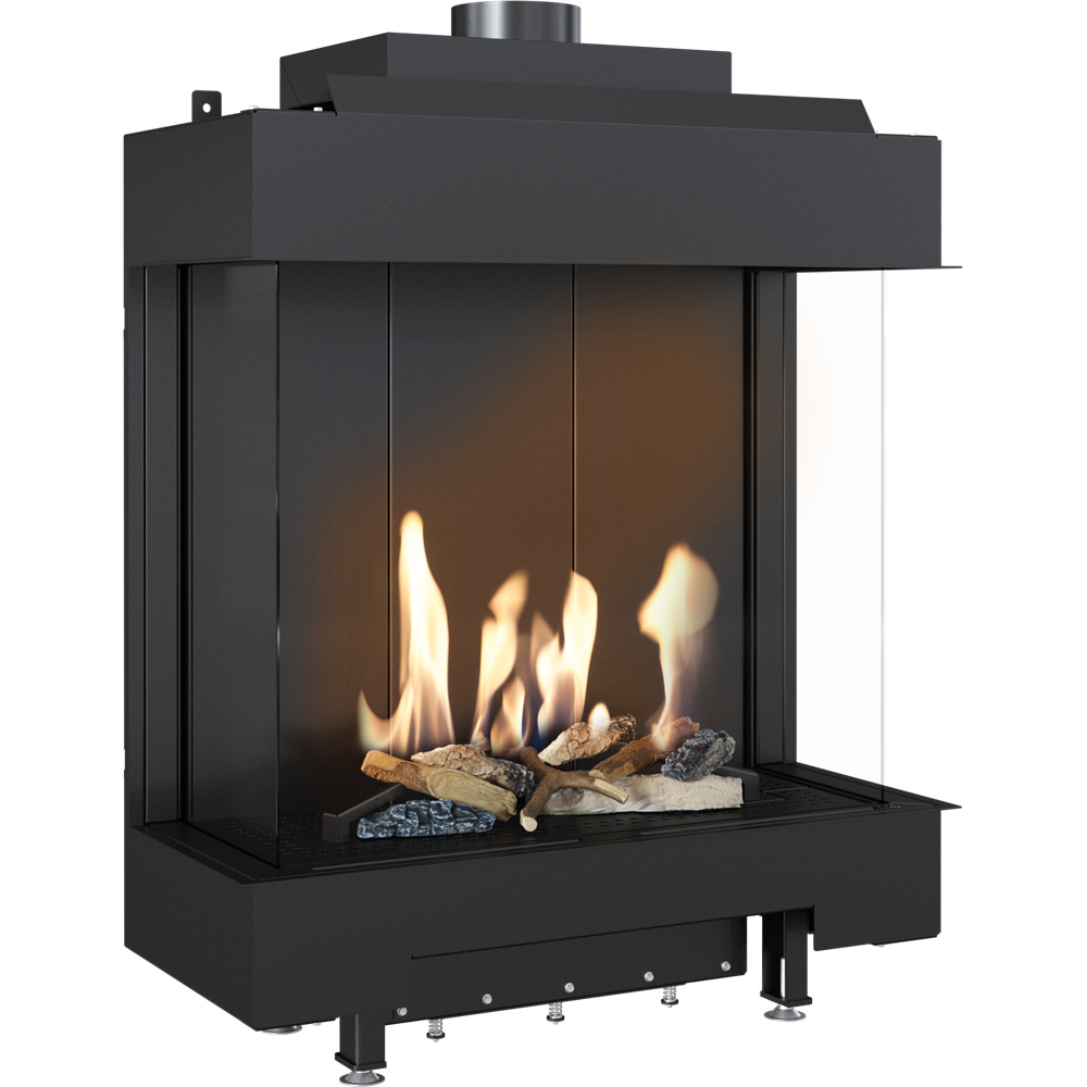 Plynový krb Leo 76 /62 Triple Glazing zemný plyn ∅ 100/150 8 kW