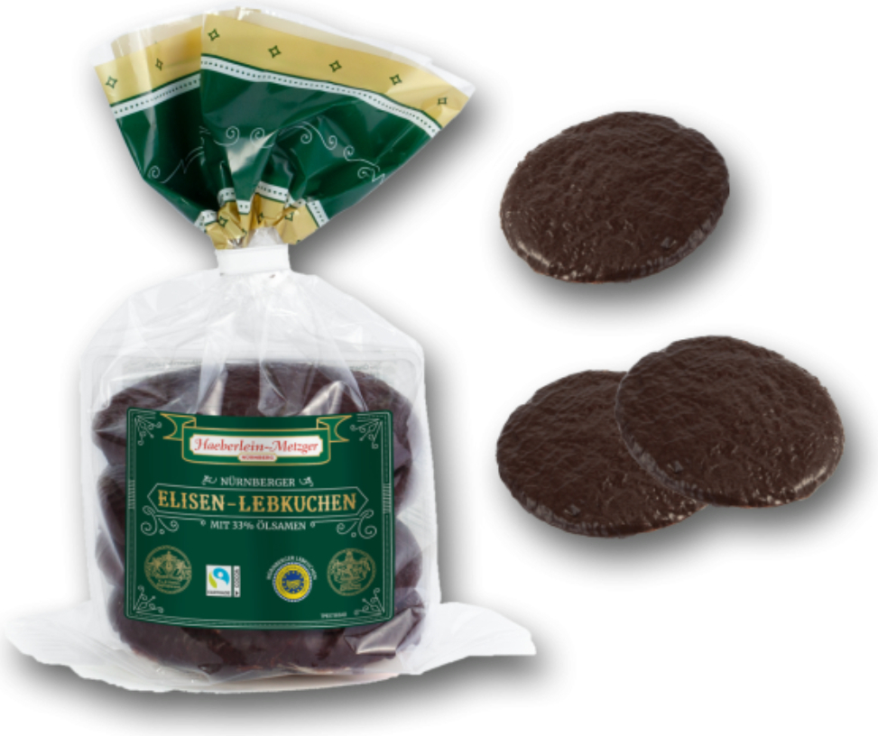 Henry Lambertz GmbH & Co. KG Haeberlein Oblaten Elisen Lebkuchen mit Schokolade überzogen 300g 851386