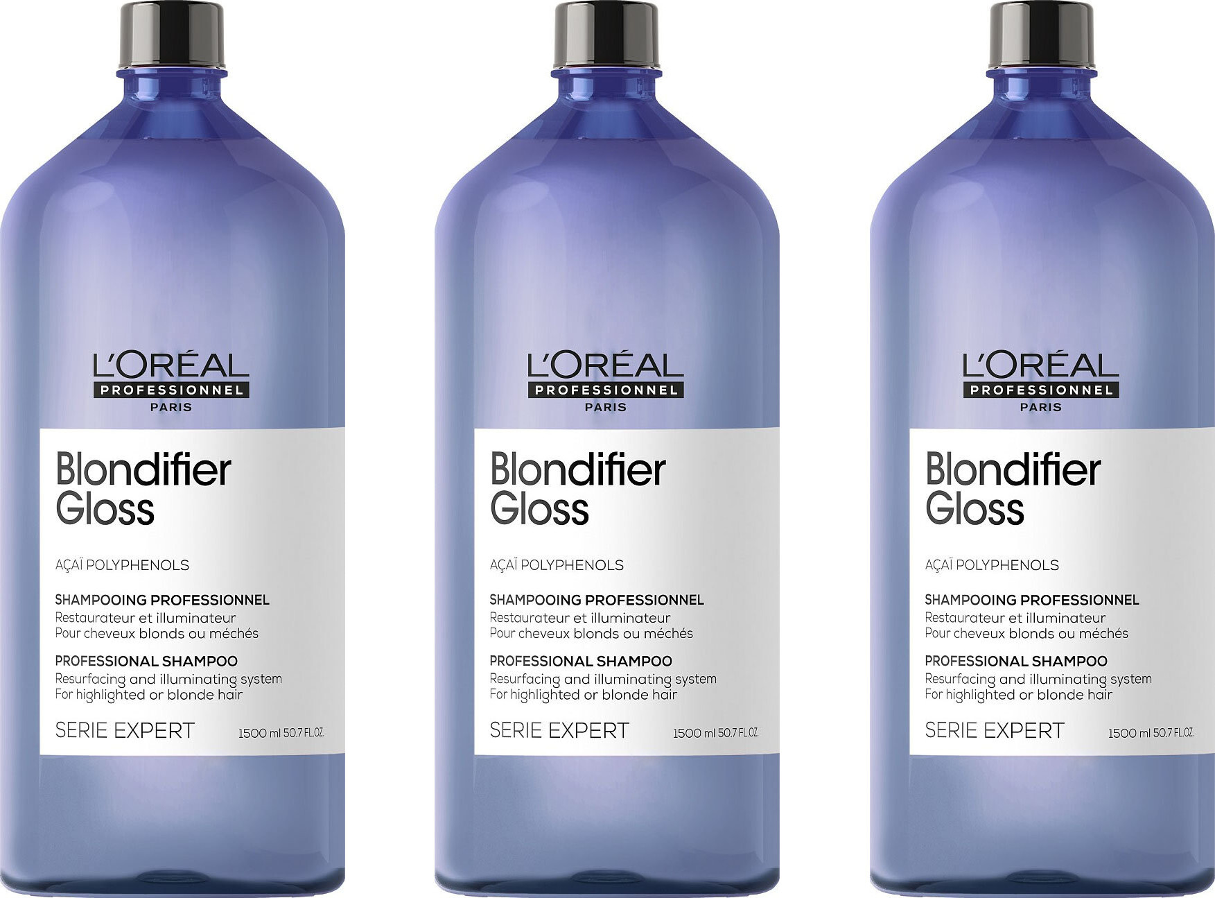 L'Oréal Serie Expert Blondifier Gloss Glanz Shampoo 3x1500 ml