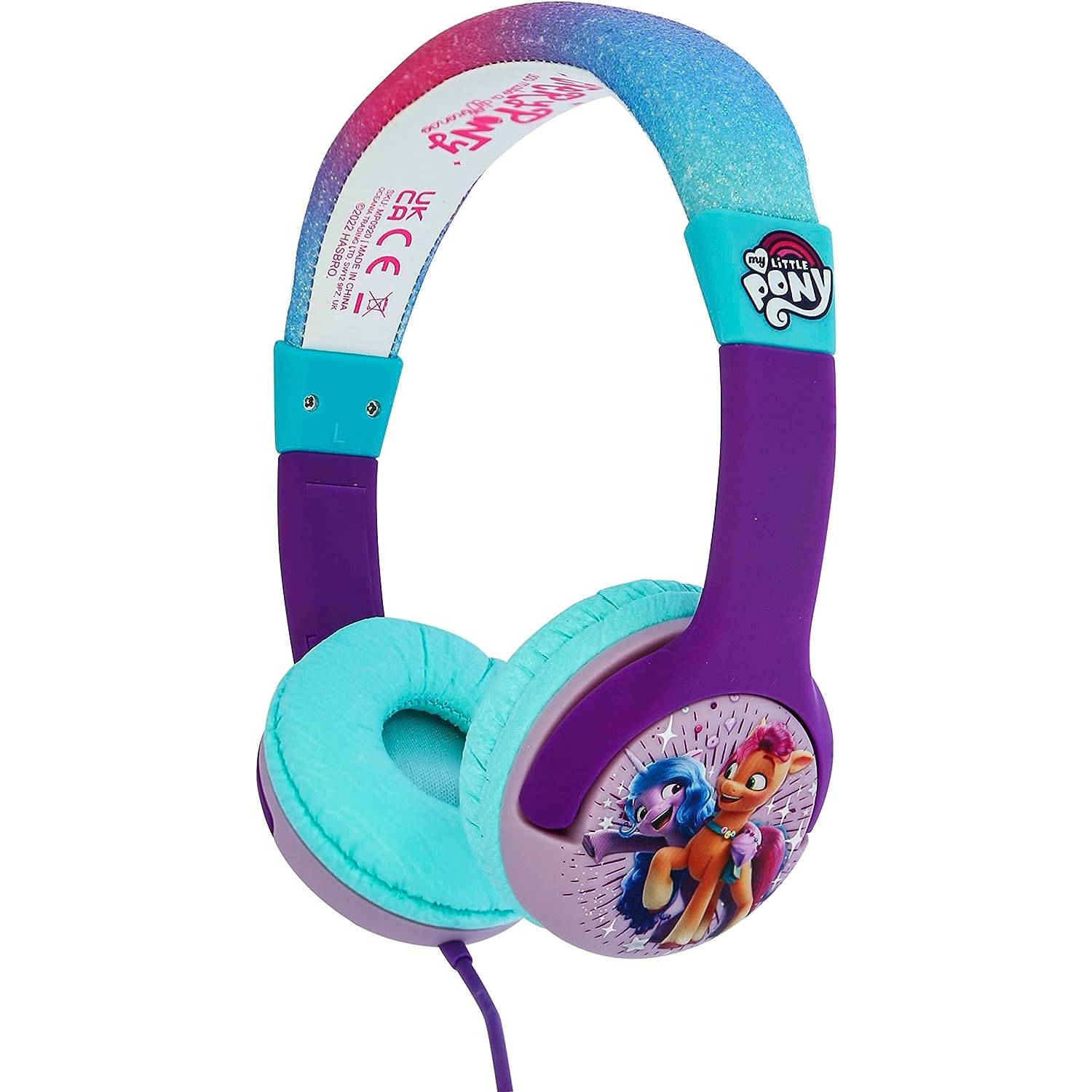 My Little Pony - slúchadlá na uši, trblietavé OH115 (jedna veľkosť) (fialová/ružová/modrá)